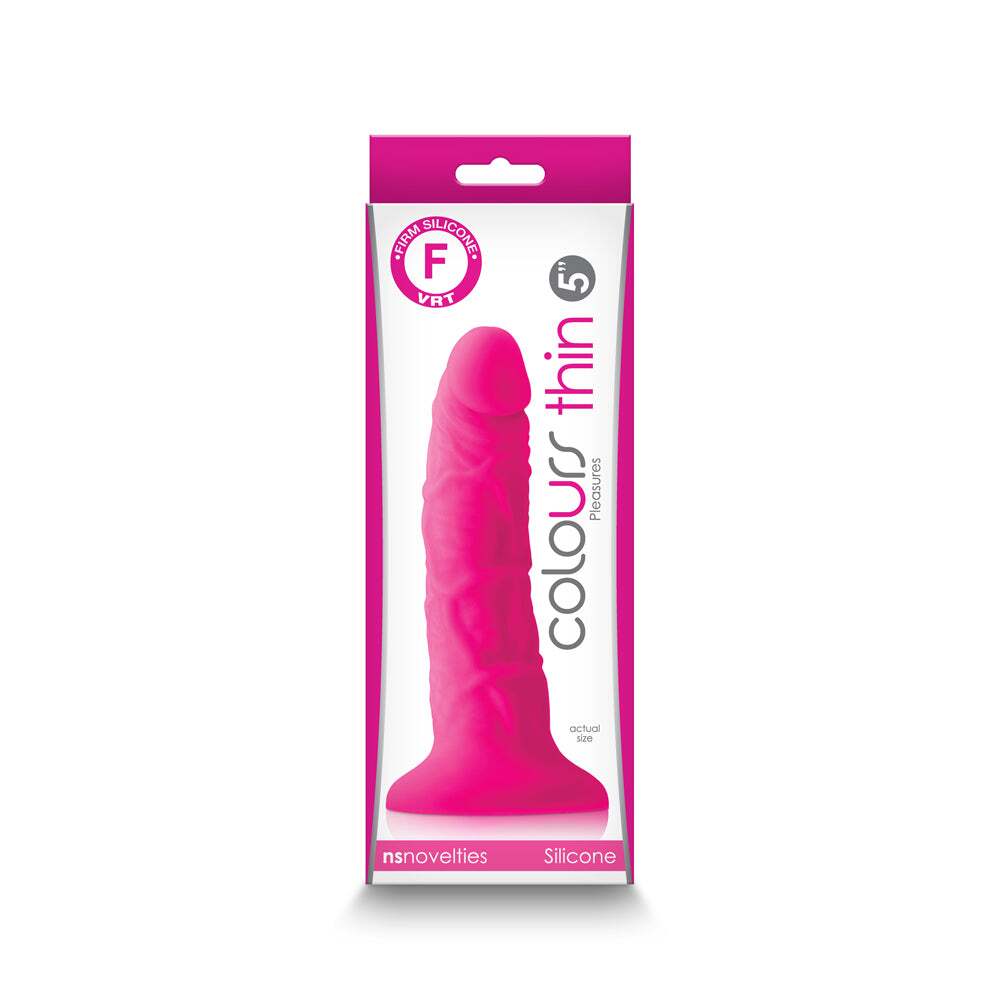 5 inch Dildo by NS Novelties in Hot Pink Magenta Fuchsia shown for use by Her or Him