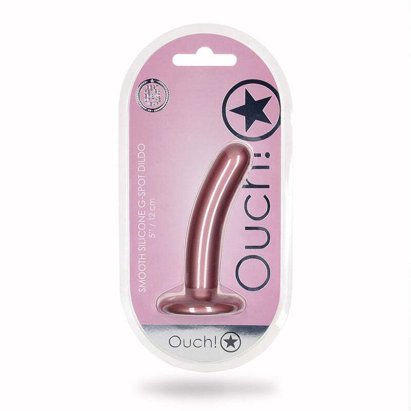 5 inch Dildo by Shots in Rose Gold shown for use by Her or Him