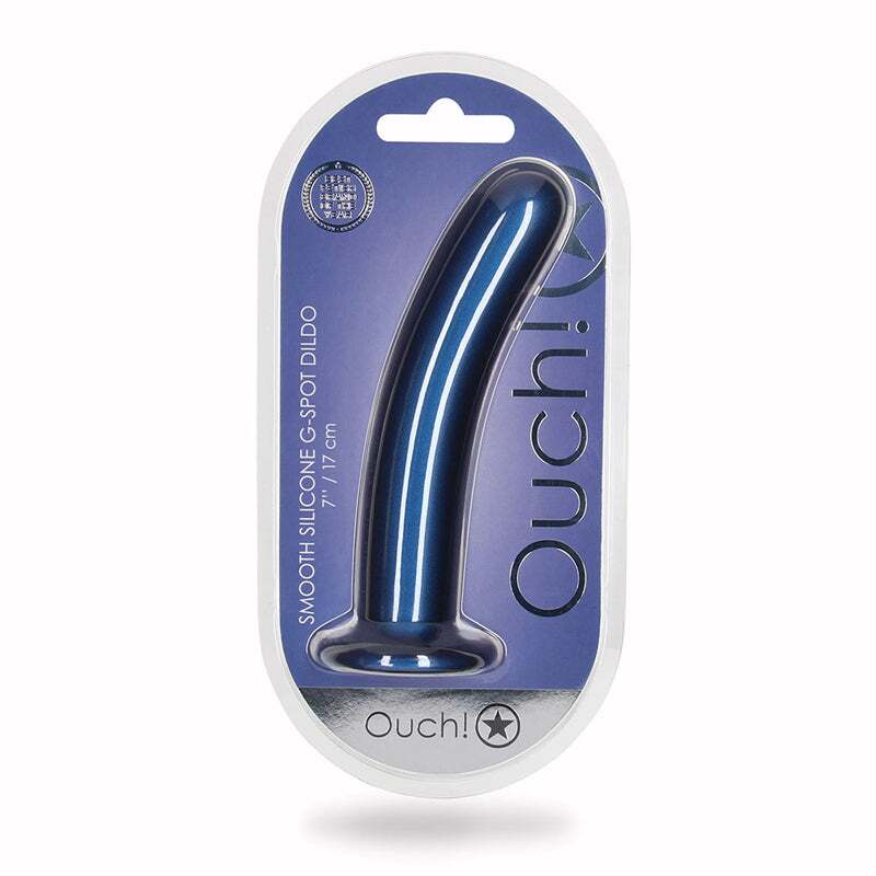 7 inch Dildo by Shots in Blue shown for use by Her or Him