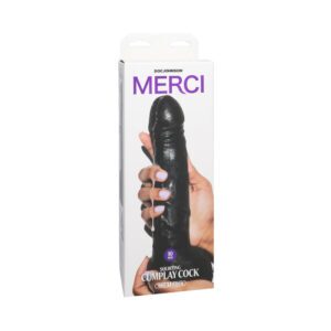 10 inch Dildo Doc Johnson Black Merci Squirting Cumplay Cock with Removable Vac U Lock Suction Cup