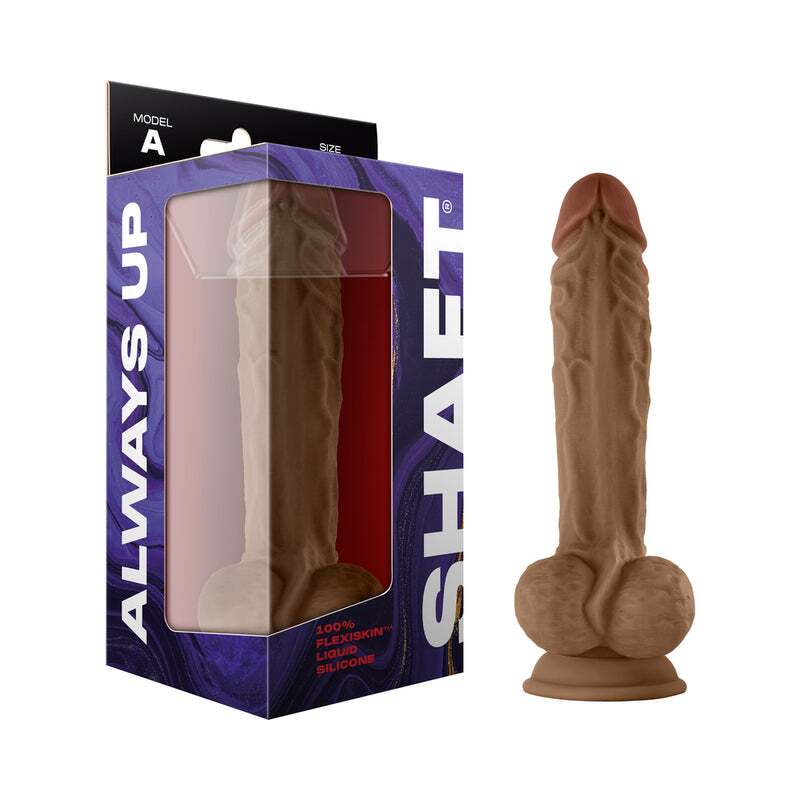 10.5 inch Dildo by Shaft in Tan Light Brown Mocha shown for use by Her or Him