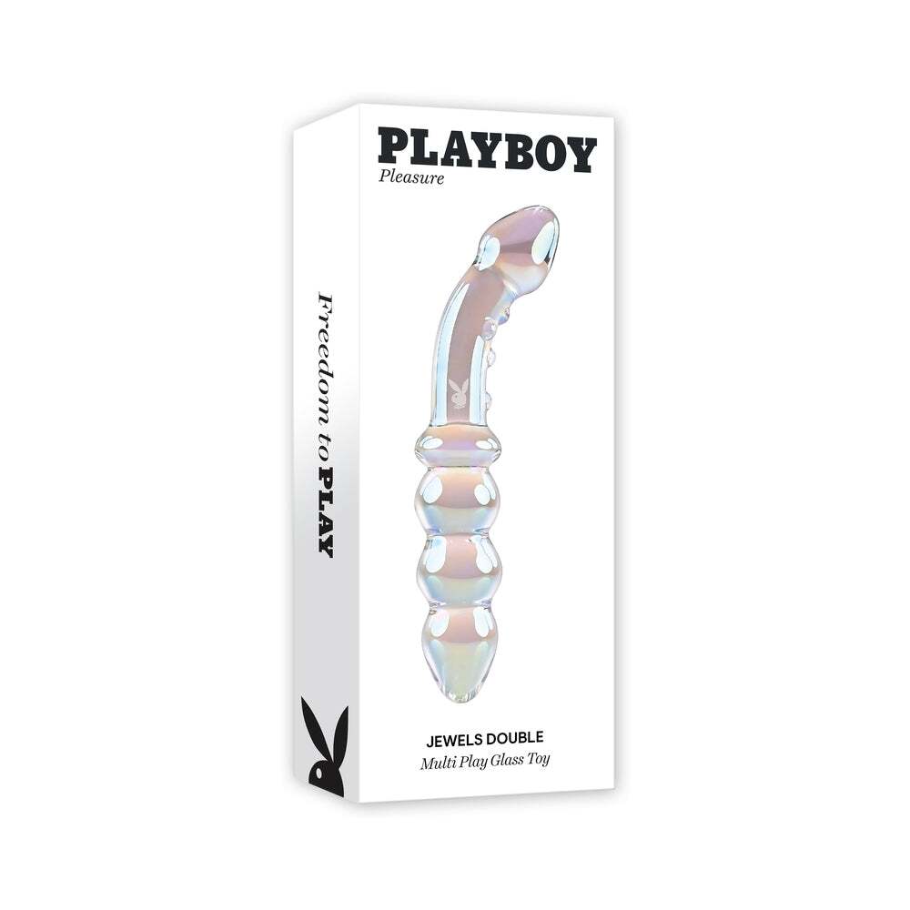 Dildo by Playboy in Clear shown for use by Her or Him