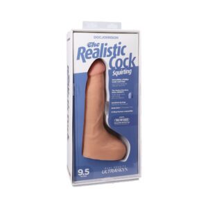 9.5 inch Dildo Doc Johnson Vanilla Ivory Beige The Realistic Cock Squirting ULTRASKYN Vac U Lock Vanilla
