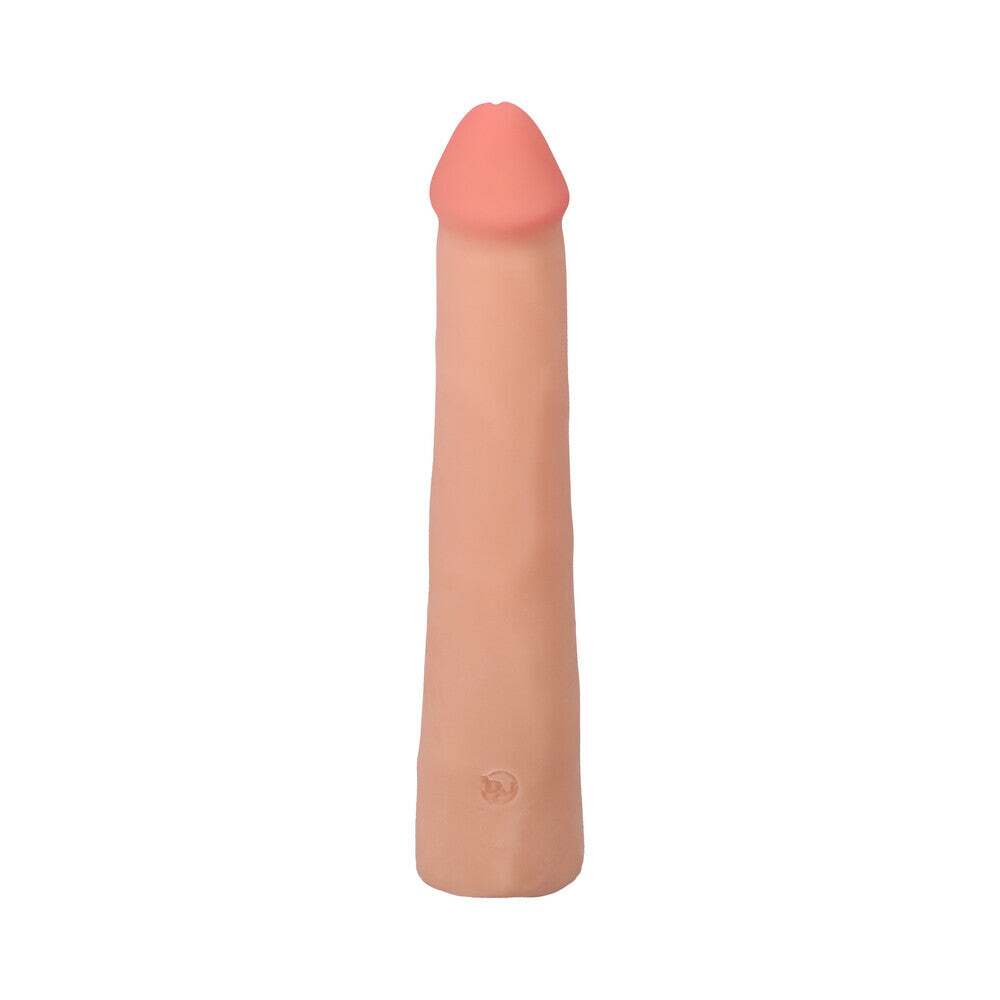 9 inch Dildo by Doc Johnson in Vanilla Ivory Beige shown for pegging Her or Him