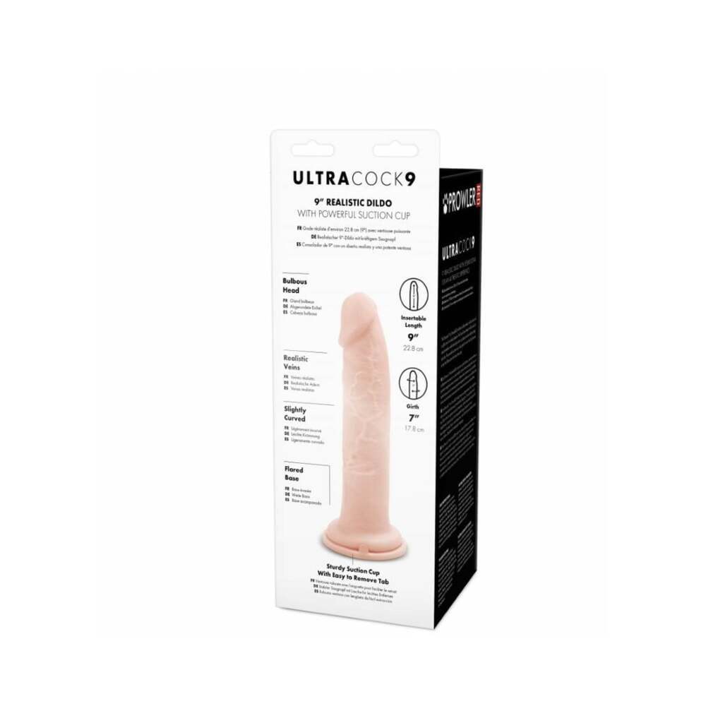 9 inch Dildo by Prowler RED in Vanilla Ivory Beige shown for pegging Her or Him