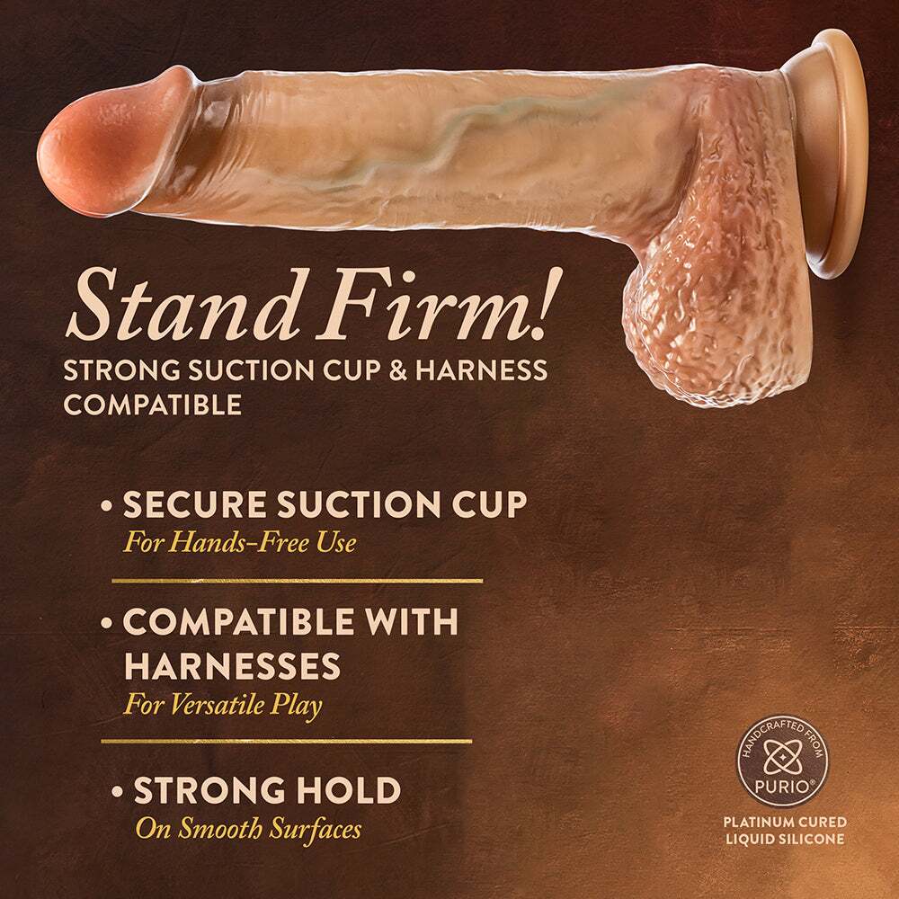 9.5 inch Dildo from Blush in Tan Light Brown Mocha pictured for anal pleasure for Her or Him