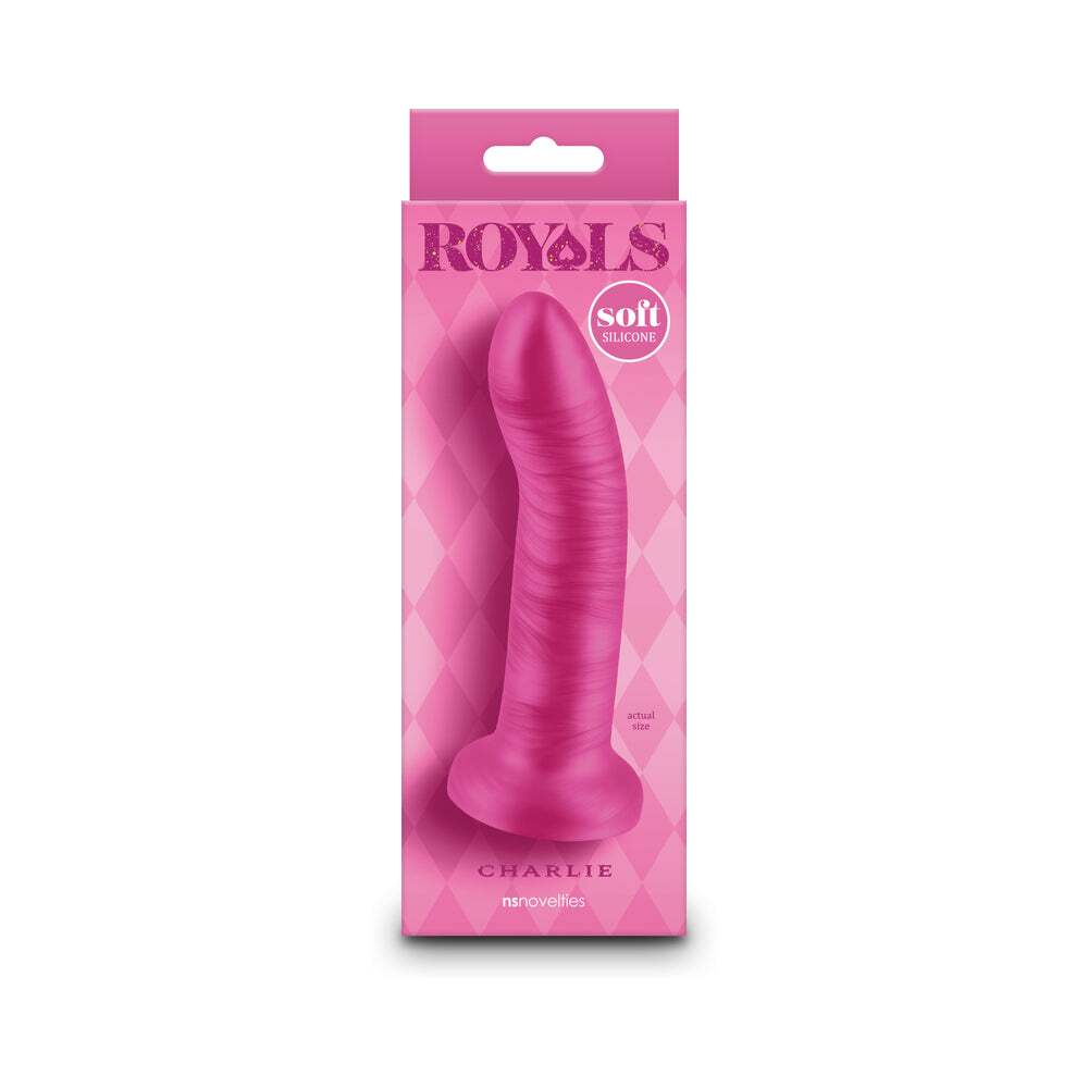 5 inch Dildo by NS Novelties in Hot Pink Magenta Fuchsia shown for use by Her or Him