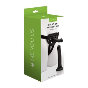 6 inch Dildo Me You Us Black Strap On Harness Kit with and