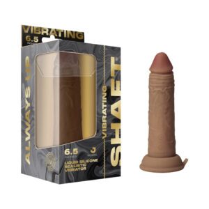 6.5 inch Dildo Shaft Tan Light Brown Mocha Vibrating Model J Dual Density Silicone Oak