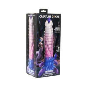 Dildo XR Brands Multi-Color Creature Cocks Tenta Queen Ovipositor Silicone with Eggs