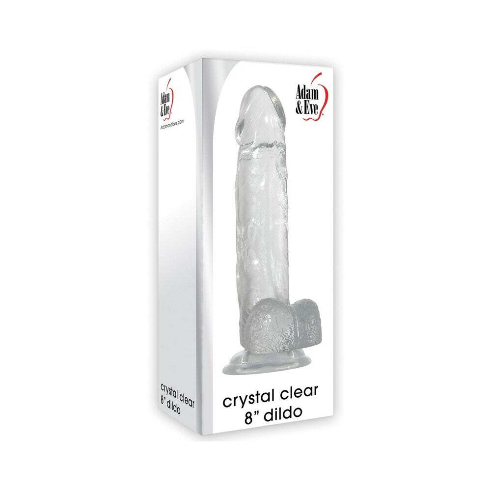 8 inch Dildo by Adam & Eve in Clear shown for use by Her or Him
