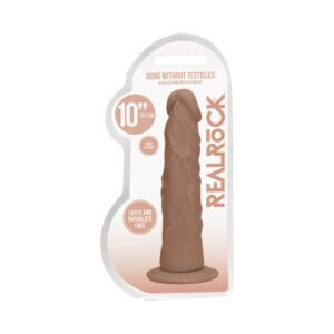 10 inch Dildo Shots Tan Light Brown Mocha RealRock Realistic