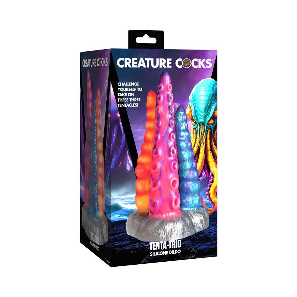 Dildo by XR Brands in Multi-Color shown for use by Her or Him