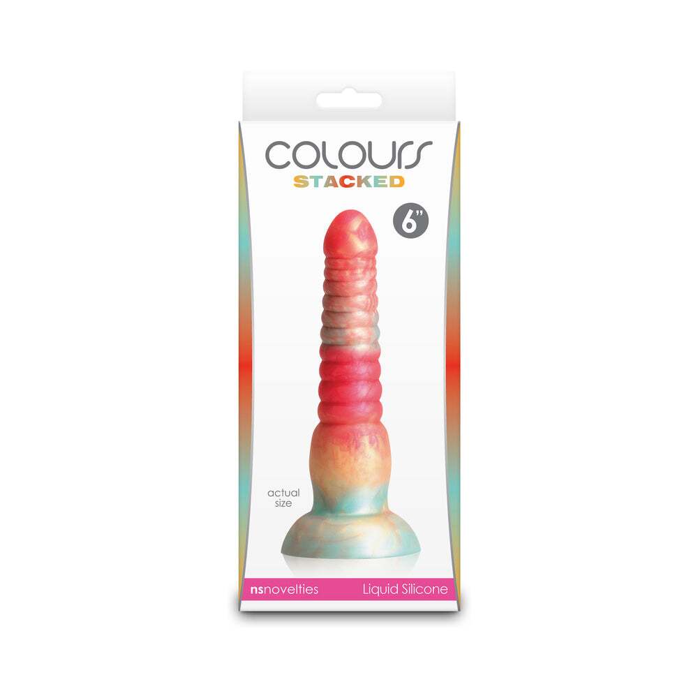 6 inch Dildo by NS Novelties in Multi-Color shown for use by Her or Him