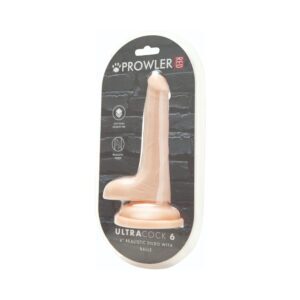 6 inch Dildo Prowler RED Vanilla Ivory Beige Ultra Cock Realistic Dual Density with Balls Vanilla
