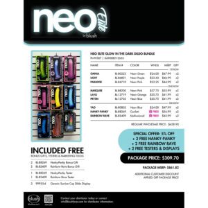 Dildo Blush Assorted Colors Neo Elite Glow in the Dark Bundle