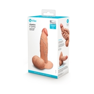 Dildo by b-Vibe in Tan Light Brown Mocha shown for use by Her or Him