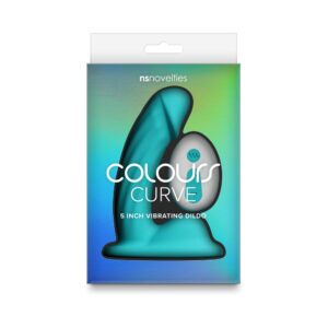 5 inch Dildo NS Novelties Teal Turquoise Aqua Colours Curve Vibrating