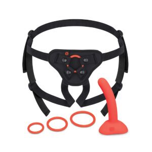 Anal Lube B-Vibe Beginners Strap-On Harness Set with 5 in. Silicone Dildo Peg