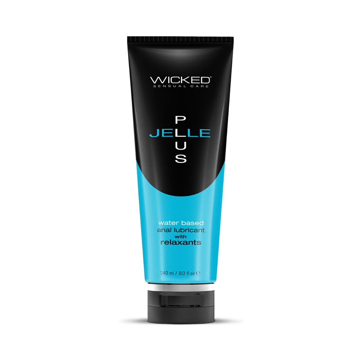 Bottle of  Water Based Lube Wicked Sensual Care showing clean, lightweight formula
