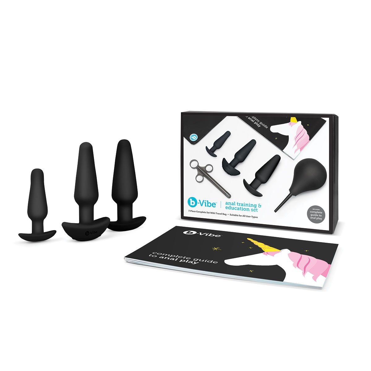Angled view of the Black B-Vibe vibrator designed for intimate use