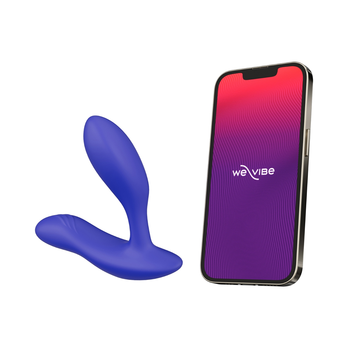 Fully assembled Blue We-Vibe vibrator with smooth exterior