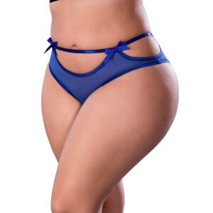 Blue Panties Holidaze Cheeky Boy Short Cobalt Size Q by Magic Silk