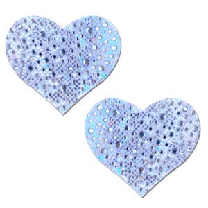 Sexy Nipple Covers  Crystal Hearts White