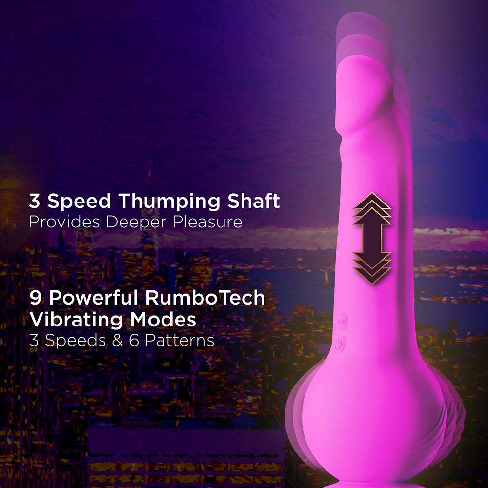 Dildo by Blush in Purple displayed for pegging Him or Her