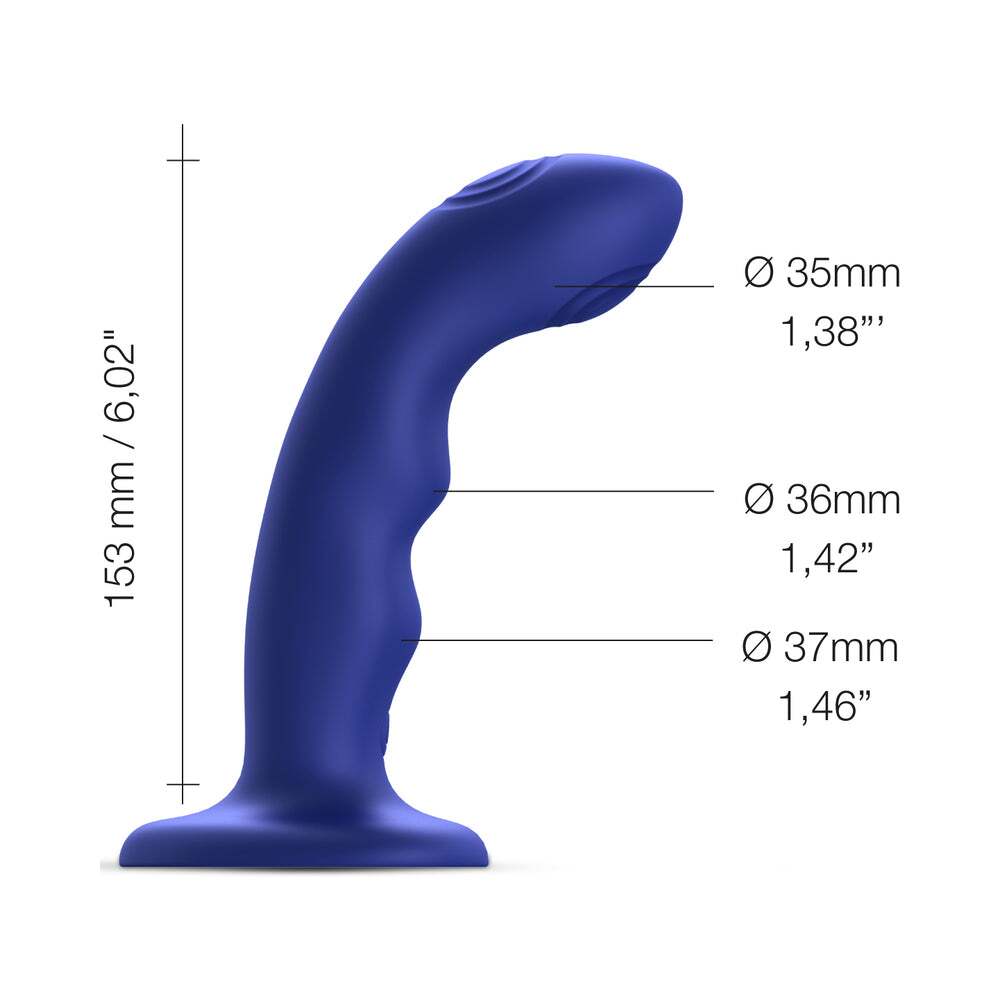 Dildo by Lovely Planet in Blue shown for pegging Her or Him