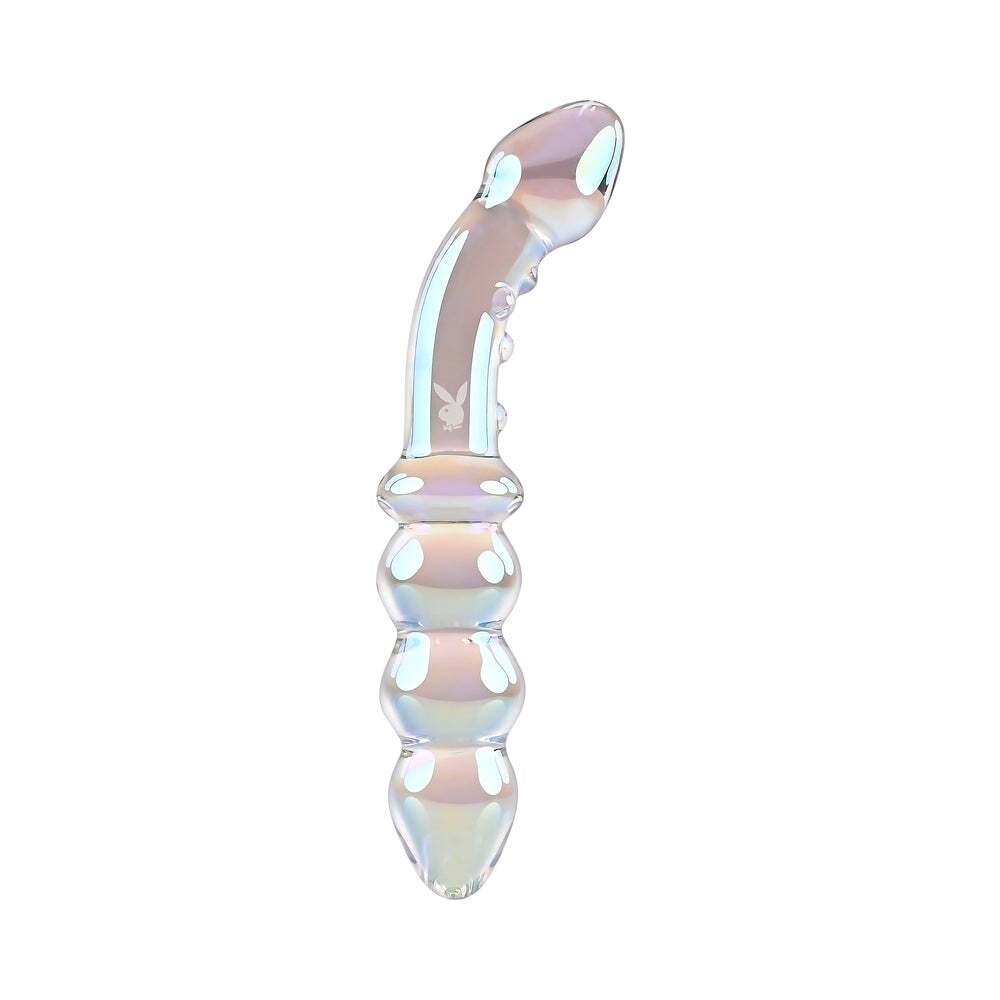 Dildo by Playboy in Clear shown for pegging Her or Him