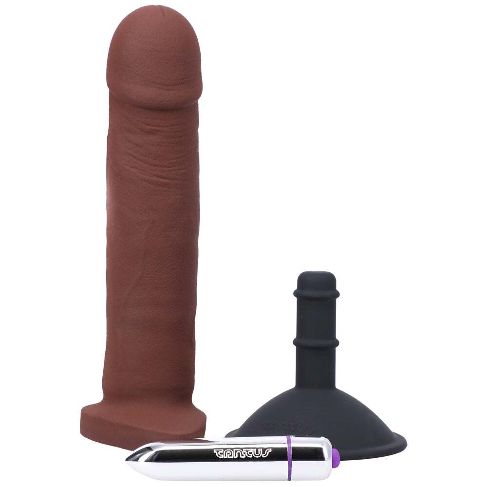Dildo by Tantus in Tan Light Brown Mocha shown for pegging Her or Him