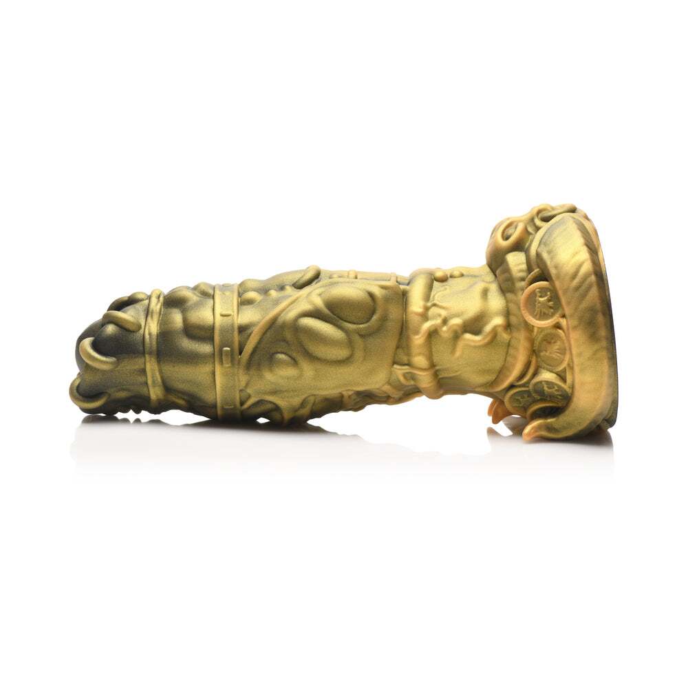 Dildo by XR Brands in Gold displayed for pegging Him or Her