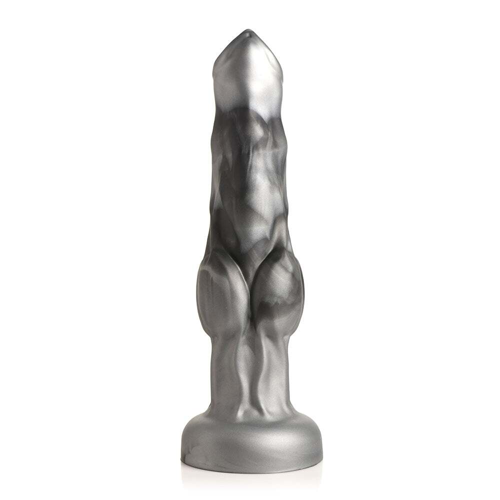 Dildo by XR Brands in Gray shown for pegging Her or Him