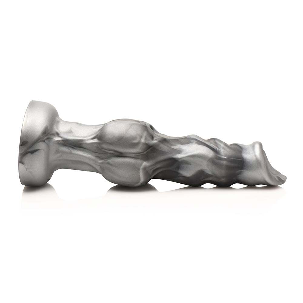 Dildo by XR Brands in Gray displayed for pegging Him or Her