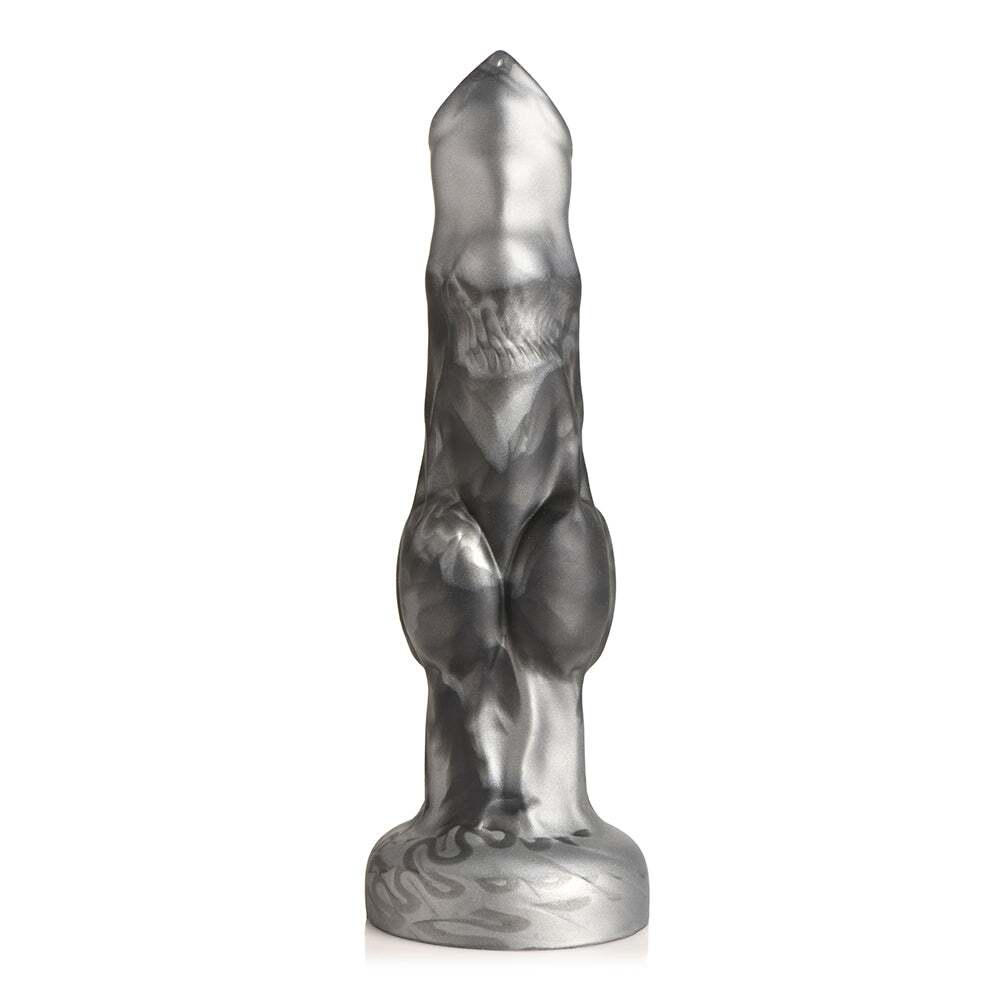 Dildo by XR Brands in Gray shown for pegging Her or Him