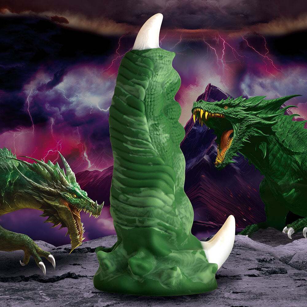 Dildo by XR Brands in Green displayed for pegging Him or Her
