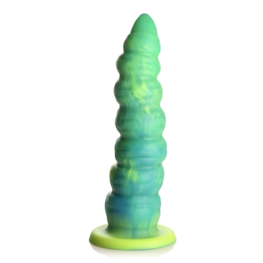 Dildo by XR Brands in Green shown for pegging Her or Him