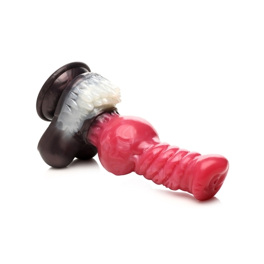 Dildo by XR Brands in Red displayed for pegging Him or Her