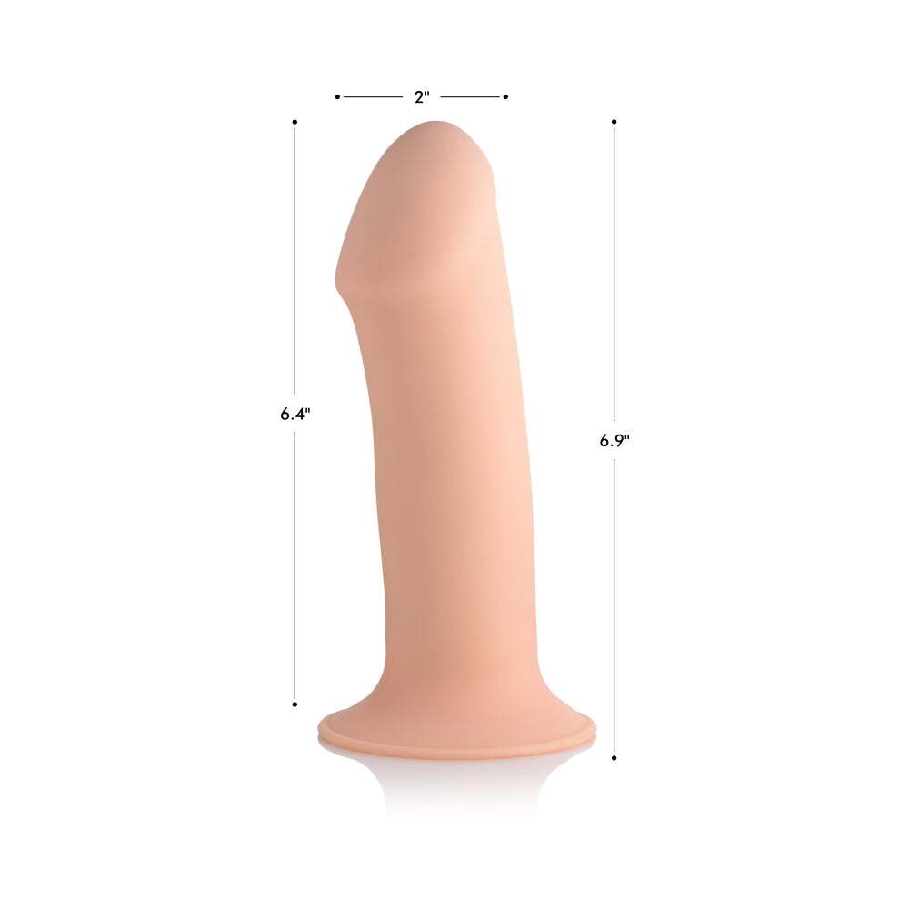 Dildo by XR Brands in Vanilla Ivory Beige displayed for pegging Him or Her