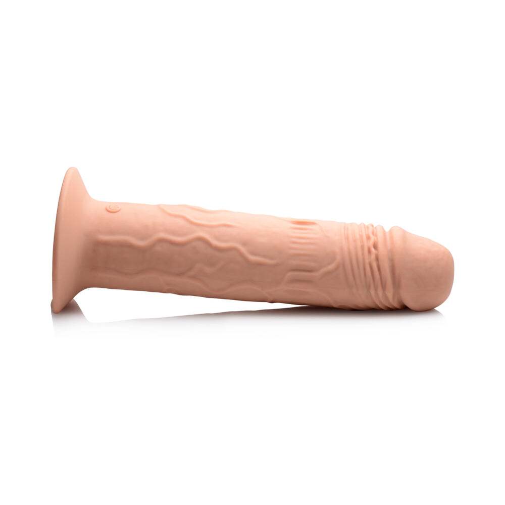 Dildo by XR Brands in Vanilla Ivory Beige displayed for pegging Him or Her