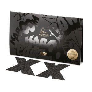 Sexy Nipple Covers Glittery Metallic Flash Black Crosses