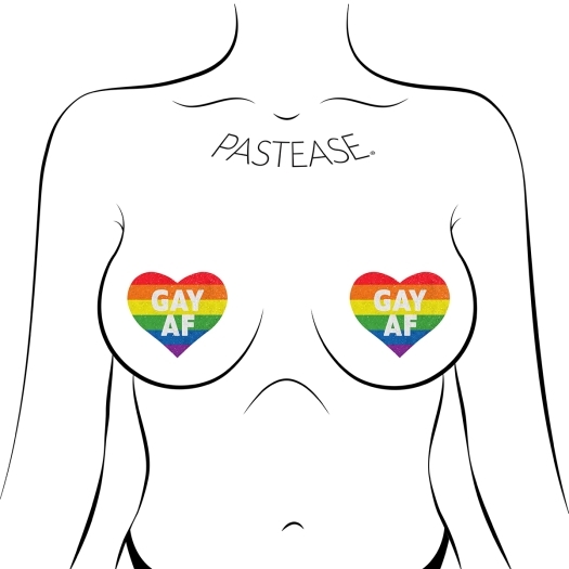 Wearing Gay AF Hearts nipples covers by Pastease can be fun and sexy!