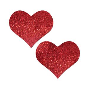 Sexy Nipple Covers  Heart Glitter Red Breast Covers