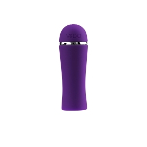 Purple VeDO vibrator Liki Deep shown in hand for scale