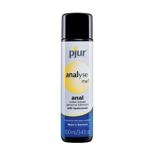 Bottle of  Water Based Lube Pjur showing clean, lightweight formula