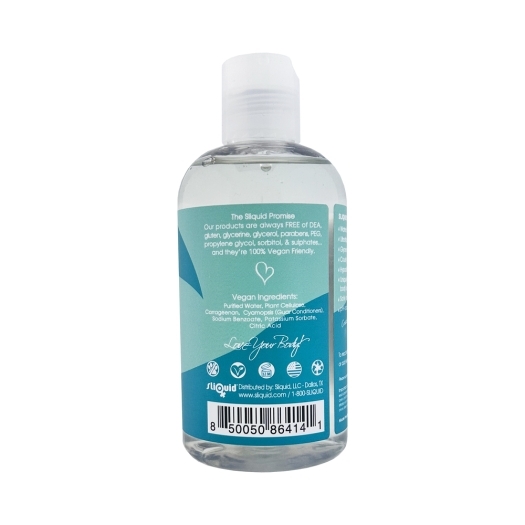 Close-up of  Water Based Lube by Sliquid with gentle, toy-safe texture