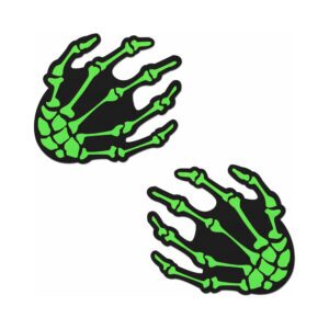 Sexy Nipple Covers  Zombie Neon Green UV Boney Hand