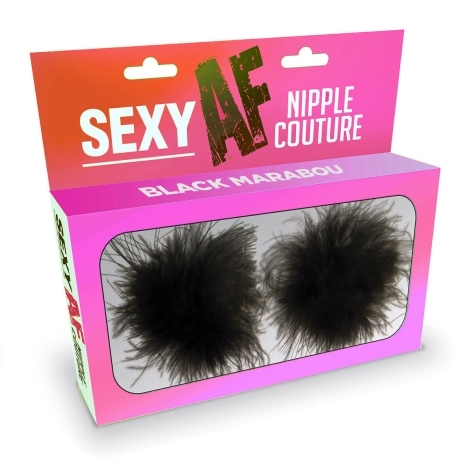 Feel sexy wearing sexy nipple covers  Sexy AF Nipple Couture Black Marabou! Wearing Sexy AF Nipple Couture Black Marabou nipples covers by Little Genie can be fun and sexy!