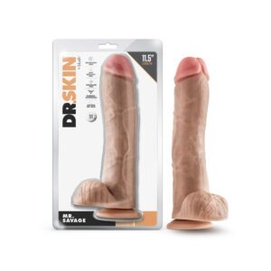 11.5 inch Dildo Blush Vanilla Ivory Beige Dr Skin Mr Savage Realistic with Balls Beige
